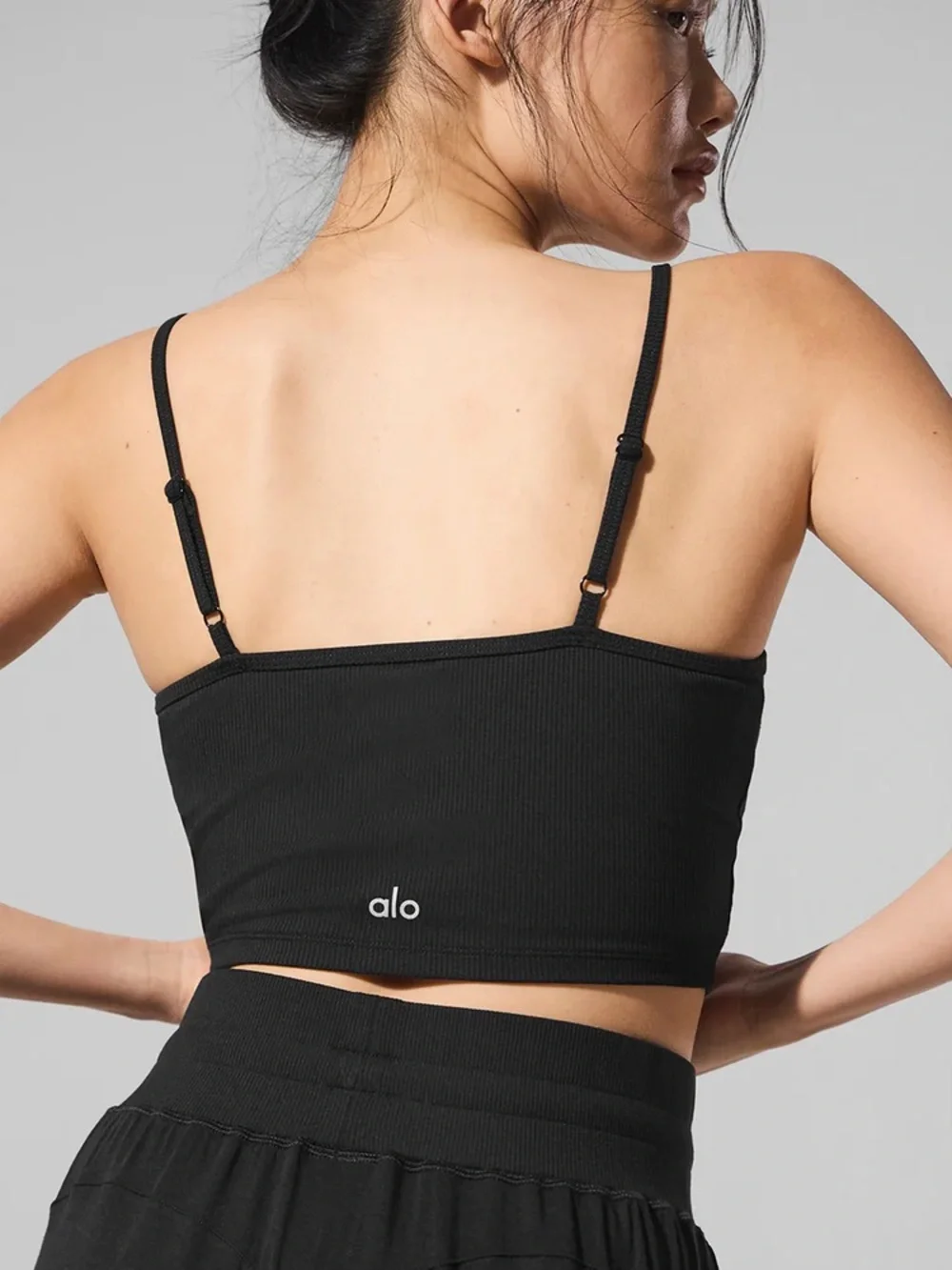 ALO Yoga Ribbed Delicate Lounge Tank- Black/ Size X-Small